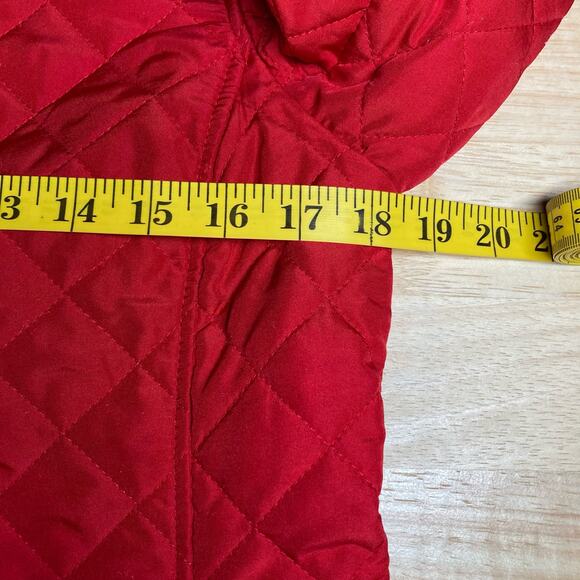 Chico’s Size 0 Button Front Red Quilted Jacket. Pre-Owned - Picture 9 of 12